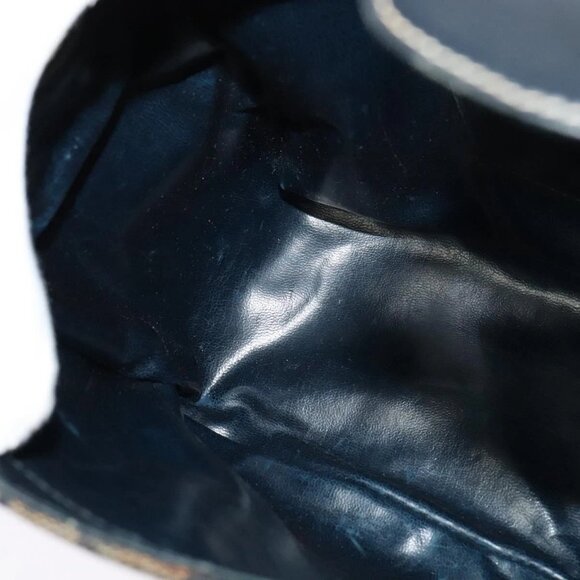 CELINE C Sulky Shoulder Bag Canvas Navy Gold Auth - Picture 13 of 16